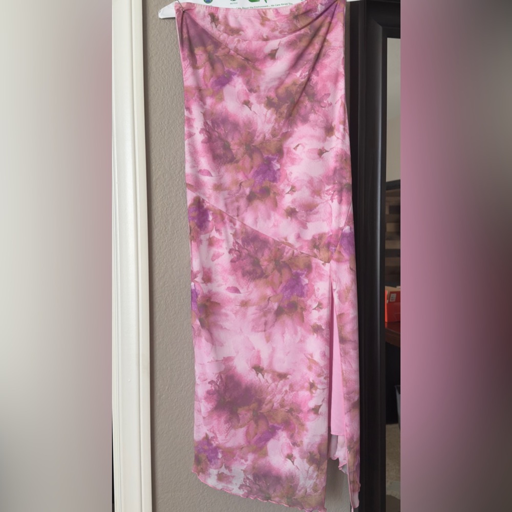 Caution To The Wind Pink and Brown Midi Dress